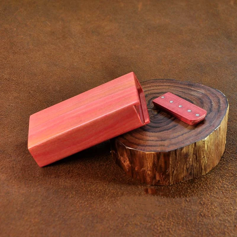 Pink Oak Cigarette Case for 10 Sticks Push-pull Lid Cigarettes Sealed Storage Holder Smoking Box