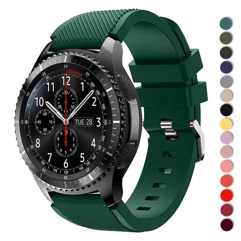 

20mm 22mm strap for Samsung Galaxy Watch 4 6 44mm 40mm 5 pro active 2 Gear s3 silicone correa bracelet Huawei watch GT/2/3 Band