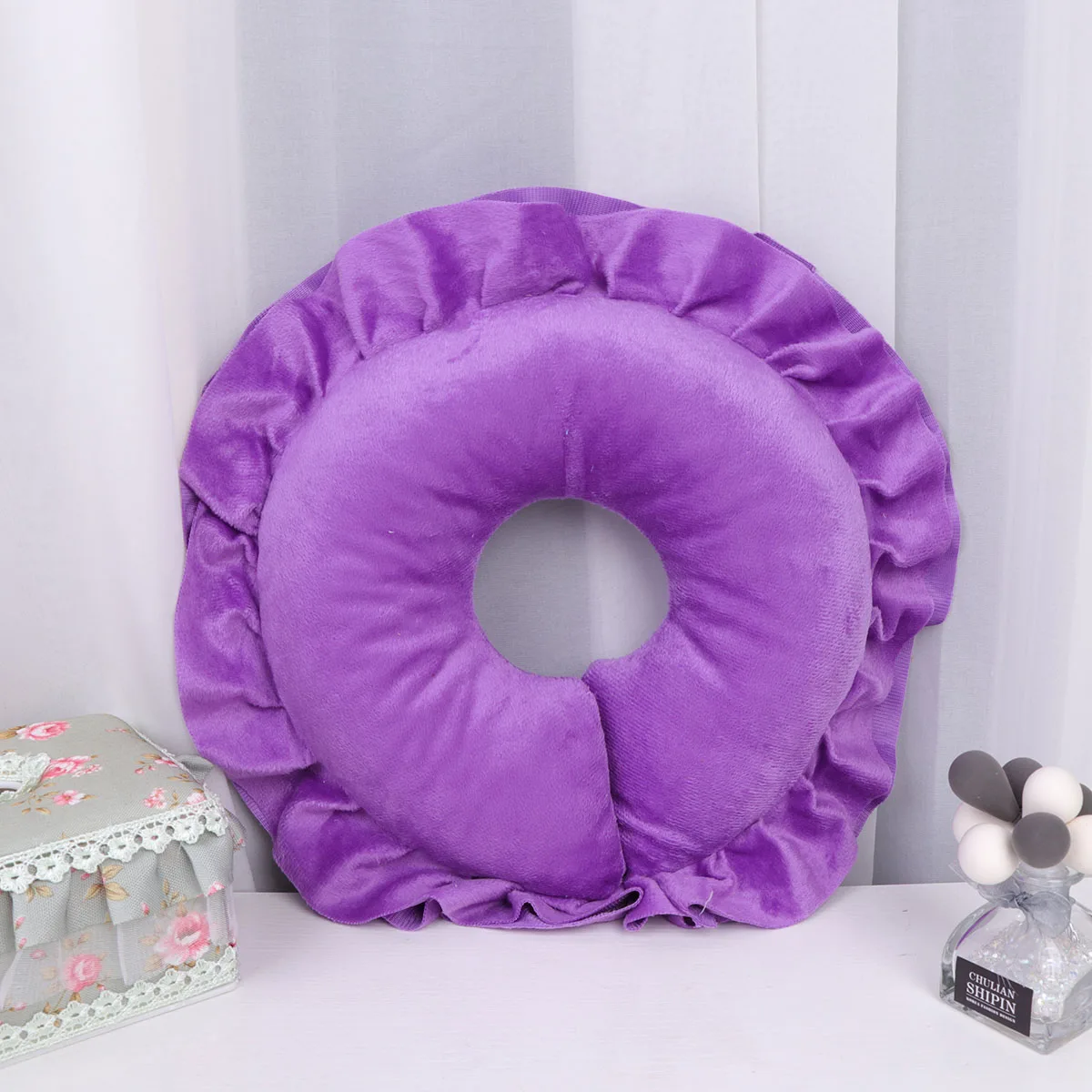 

U Shaped Massage Pillow Face Down Cushion Eyelash Bed Comfort Pad Portable Purple Travel Spa Salon Pillow Hole Design Breathing