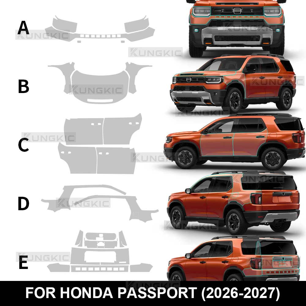 

Для Honda Passport 2026 2027: Защитная пленка из ТПУ для кузова автомобиля, предварительно вырезанная, прозрачная, антицарапийная, наклейка-пленка, аксессуары