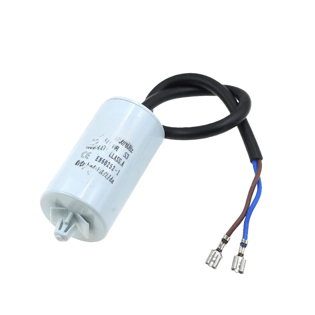 4uF Refrigerator Compressor Start Capacitor 450V CBB65A-1 Small Buckle Design For Secure Installation White