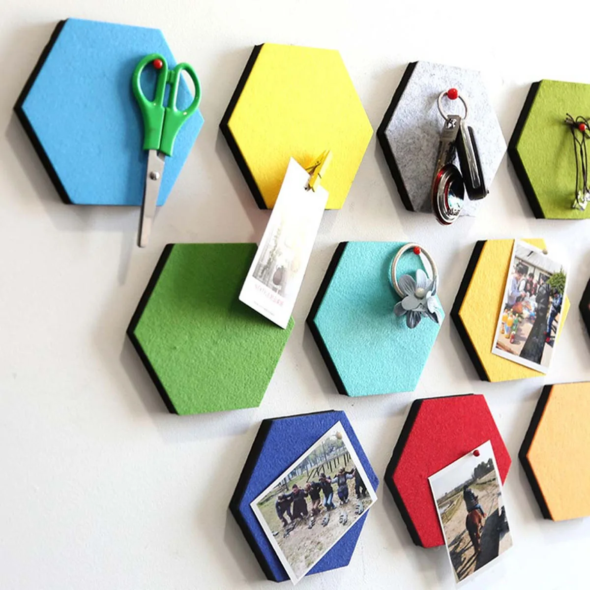 

20pcs Hexagon Felt Wall Stickers Self-Adhesive Decorative Patch For Home Classroom Diy Decoration Scrapbook Poster