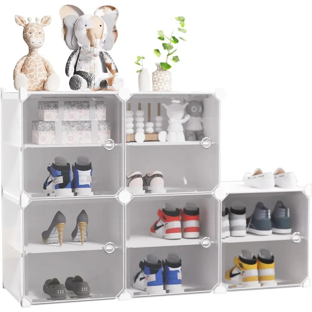 

Portable 12-Tier Shoe Rack Organizer, White, Holds 72 Pairs, Ideal for Entryway and Hallway Storage