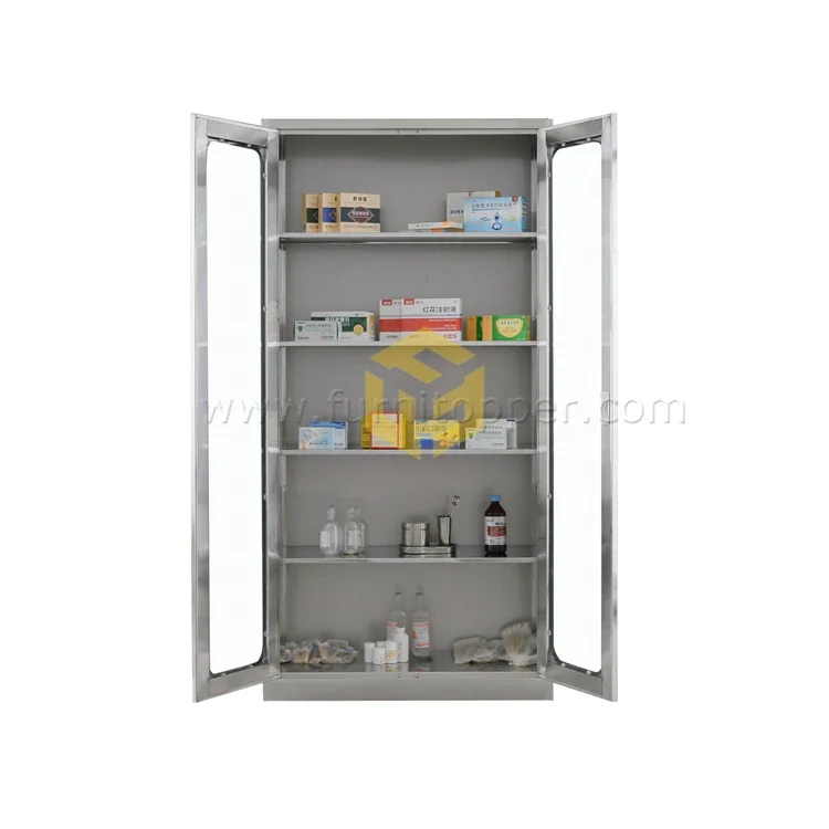 Hospital Stainless Steel Medical Record File Cabinet Clinic Lab  Medical Instruments Metal Storage Cabinet