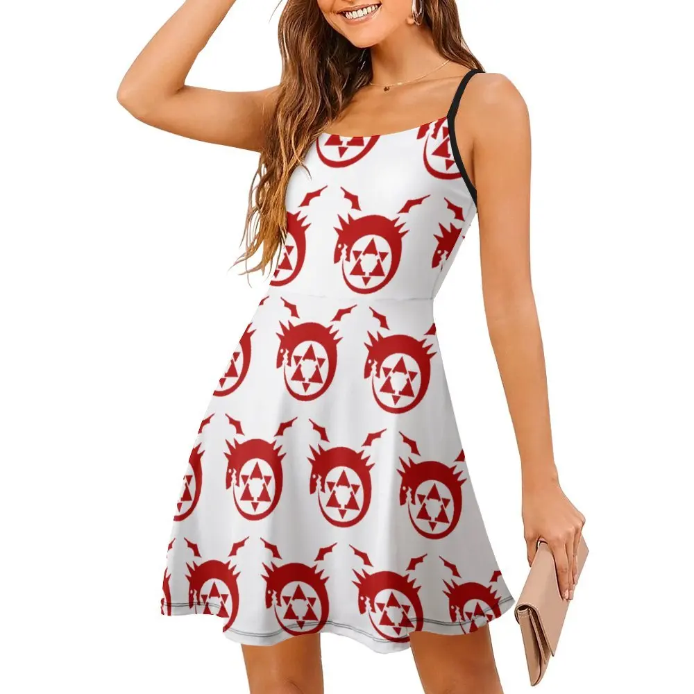 Exótico Homúnculo Fullmetal Alchemist Sling Dress para Mulheres, Ouroboros Homúnculo Símbolo, Clássico, Festas Vintage Engraçadas, Cl