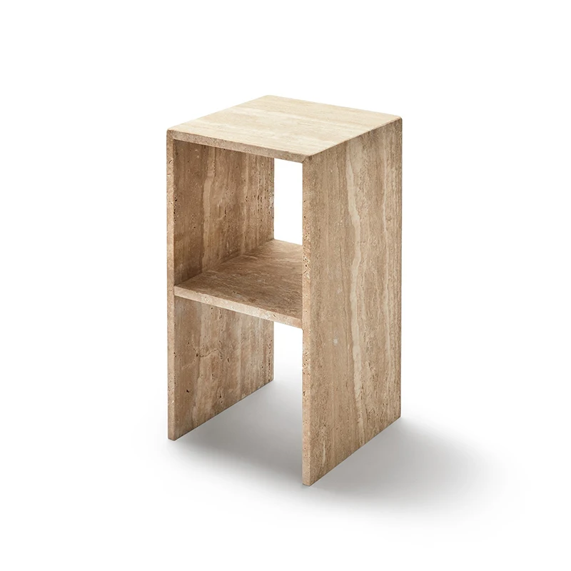 

Современный минималистичный прямоугольный прикроватный столик из травертина, роскошный мраморный прикроватный столик для спальни, отеля, в скандинавском стиле, для гостиной.