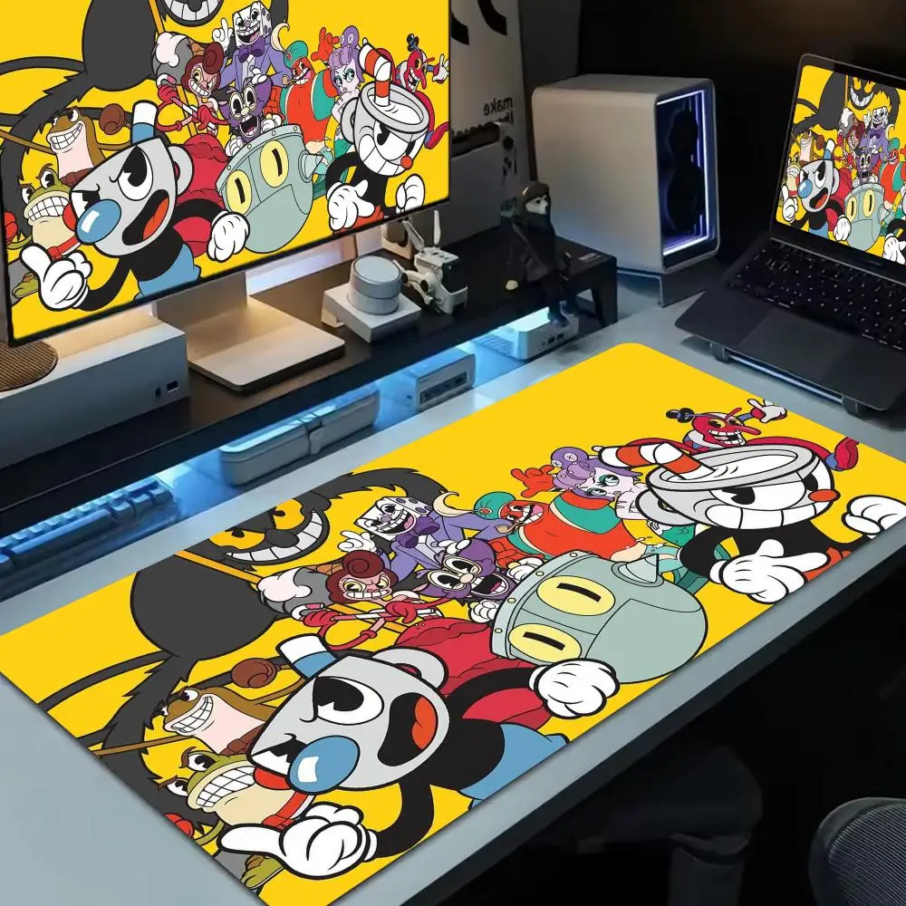 

Cuphead Mouse Pad Large Computer Mouse Pad Office Accessories XXL Pc Gamer Non-slip Deskmat Mousepad Keyboard Rubber Game Rug