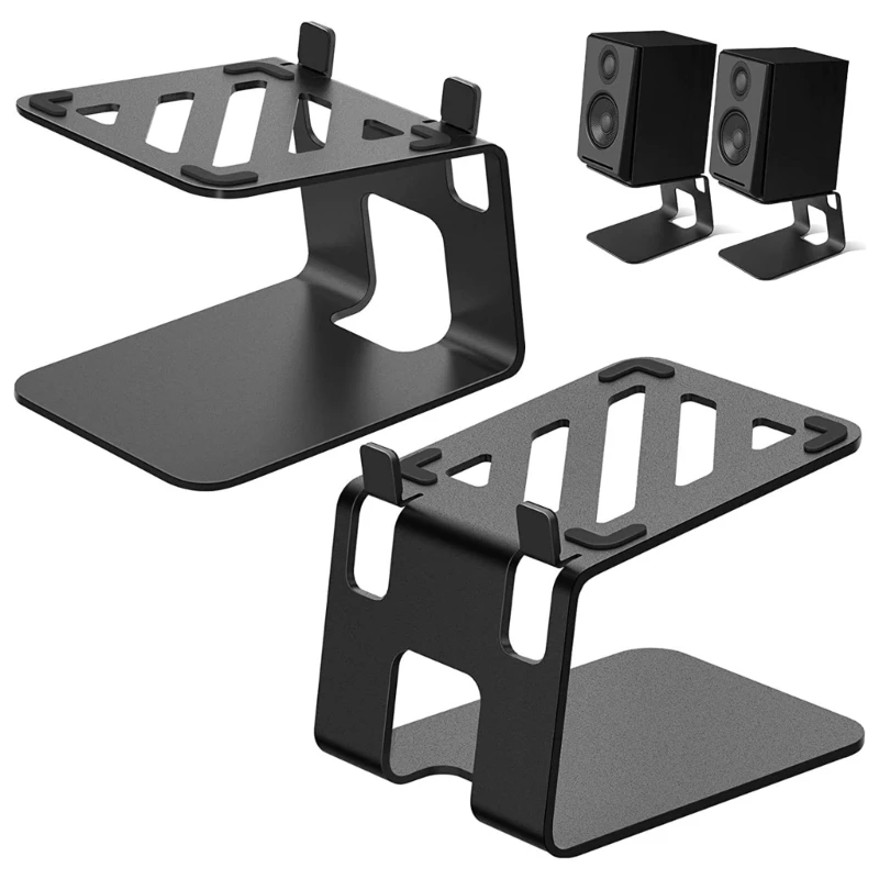 Universal Metal Desktop Speaker Stand Desktop Ergonomic Computer Speaker Risers Stand Stable Speaker Holder With Pads