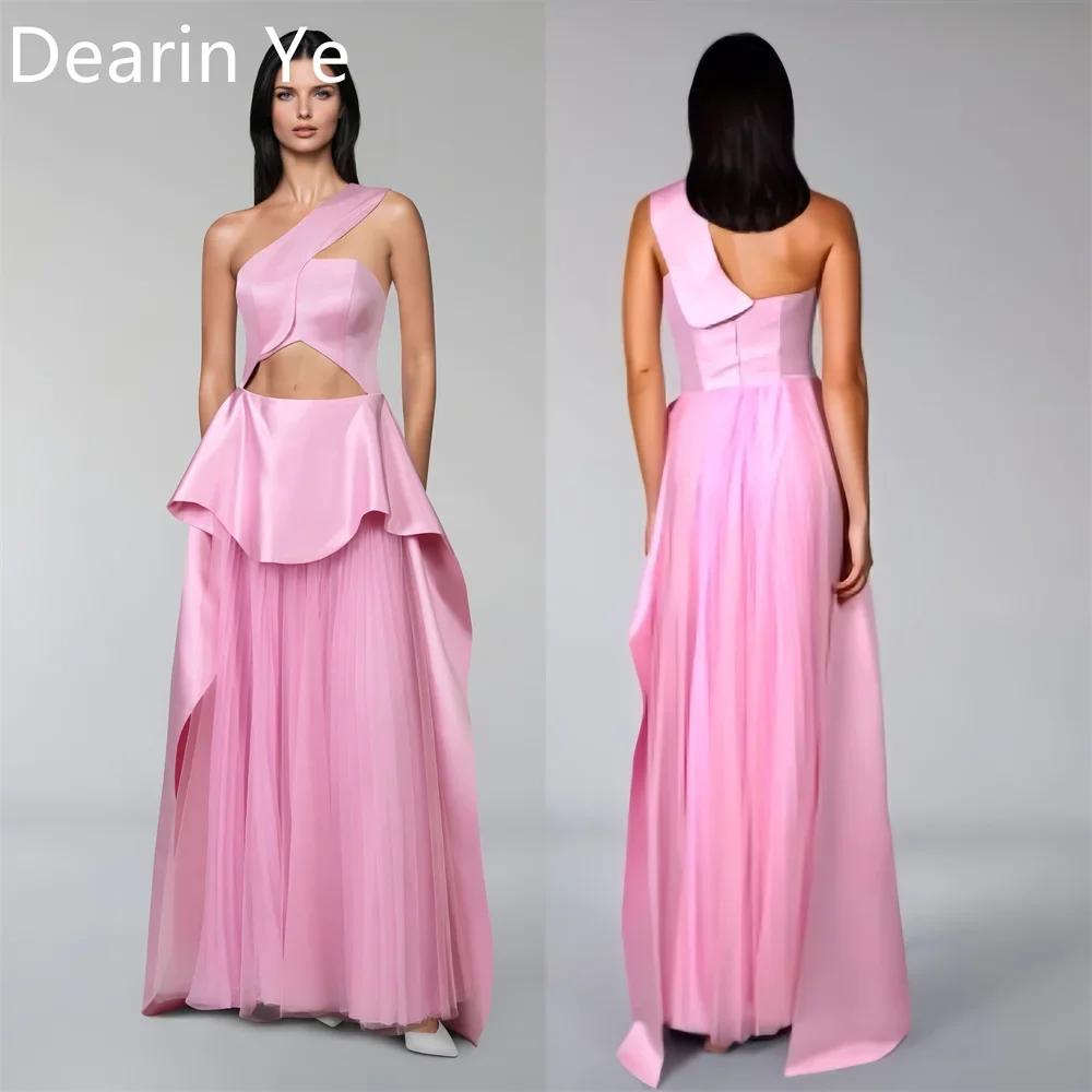 

Customized Evening Dress Dearin One-shoulder A-line Floor Length Skirts Draped Bespoke Occasion Dresses Saudi Arabia Formal Prom