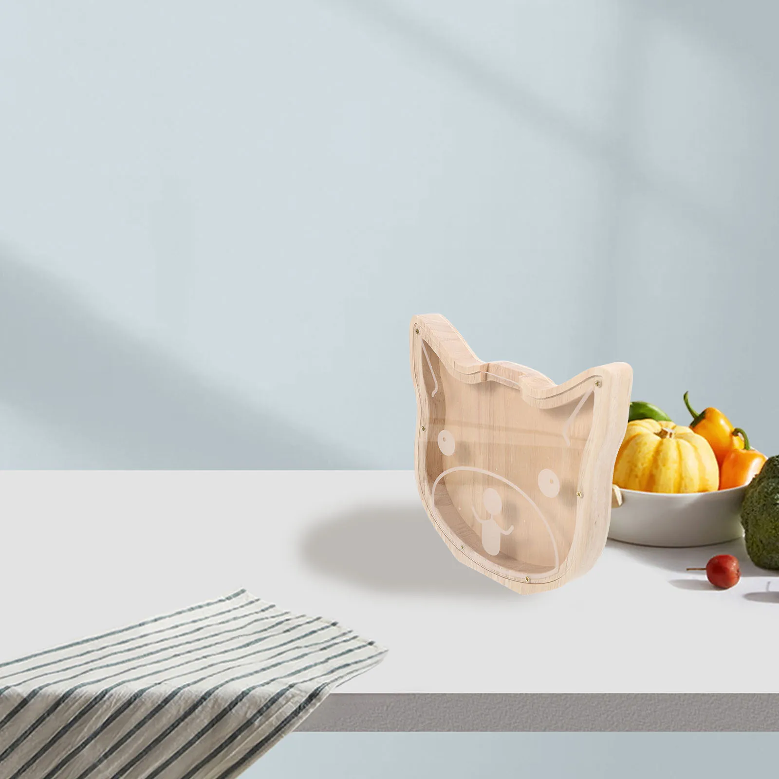 Salvadanaio in legno a forma di animale, design di grande capacità, adorabile scatola decorativa per risparmiare denaro, regalo per bambini, decorazioni per la casa