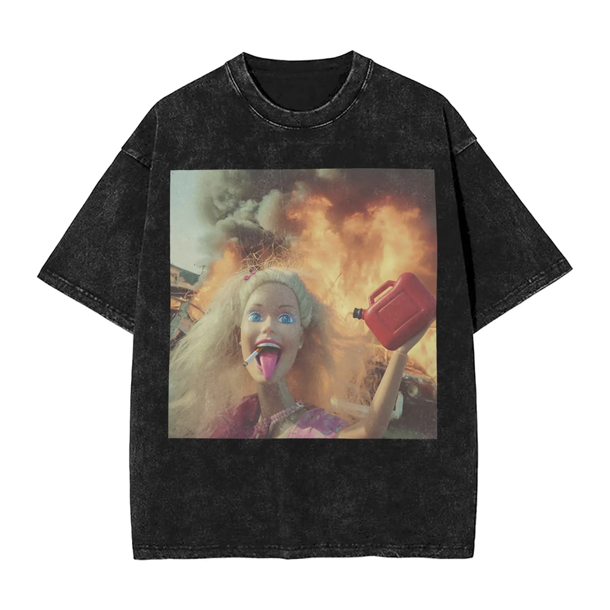 Summer Blonde Doll Disheveled Doll Washed Shirts Merch Oversize T-Shirts  for Men Women Tee