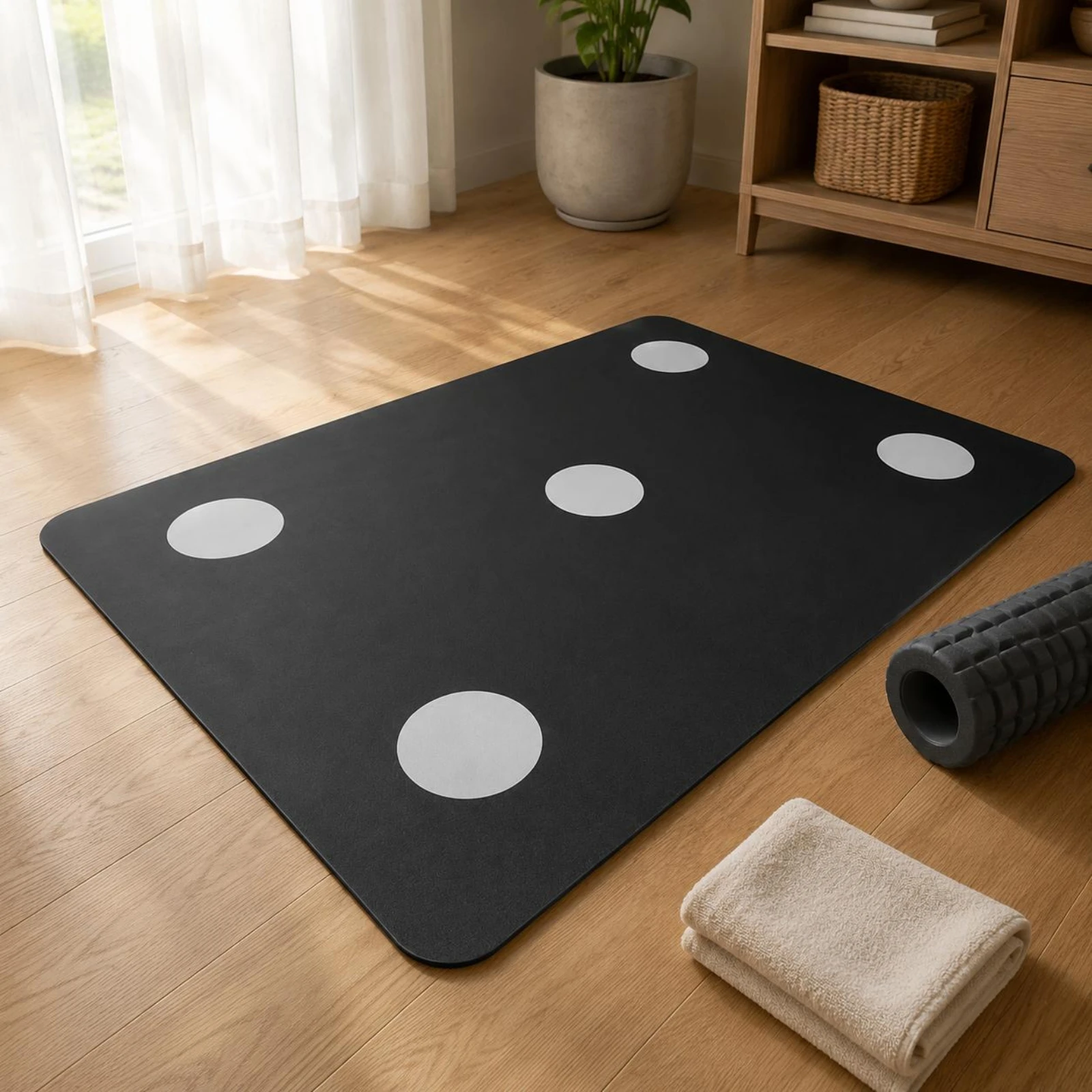 

Basketball Footwork Mat Anti-Slip Basketball Dribbling Mat Improves Coordination Long-Lasting for Home Practice