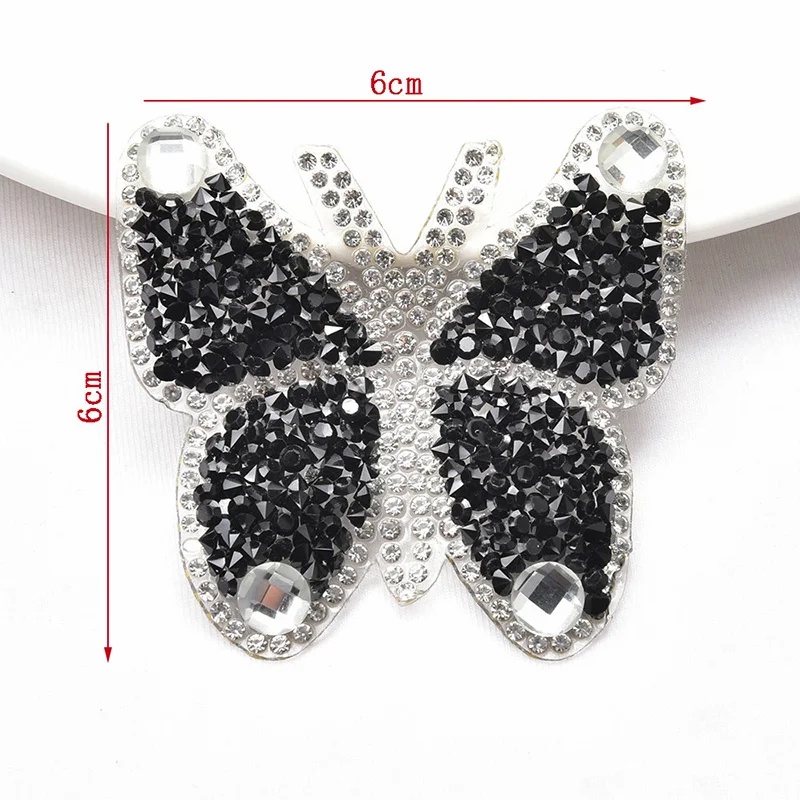 Naprasowanki motyl Rhinestone DIY na odzież kurtka plecak plakietki termiczne do szycia dekoracyjne BX070