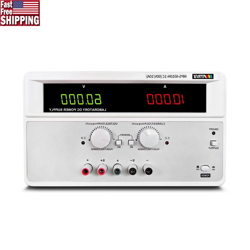 Single Channel Linear DC Power Supply 60V 10A Precision Voltage Control USB RS-232/485 Interface Anti-Misadjustment Knobs