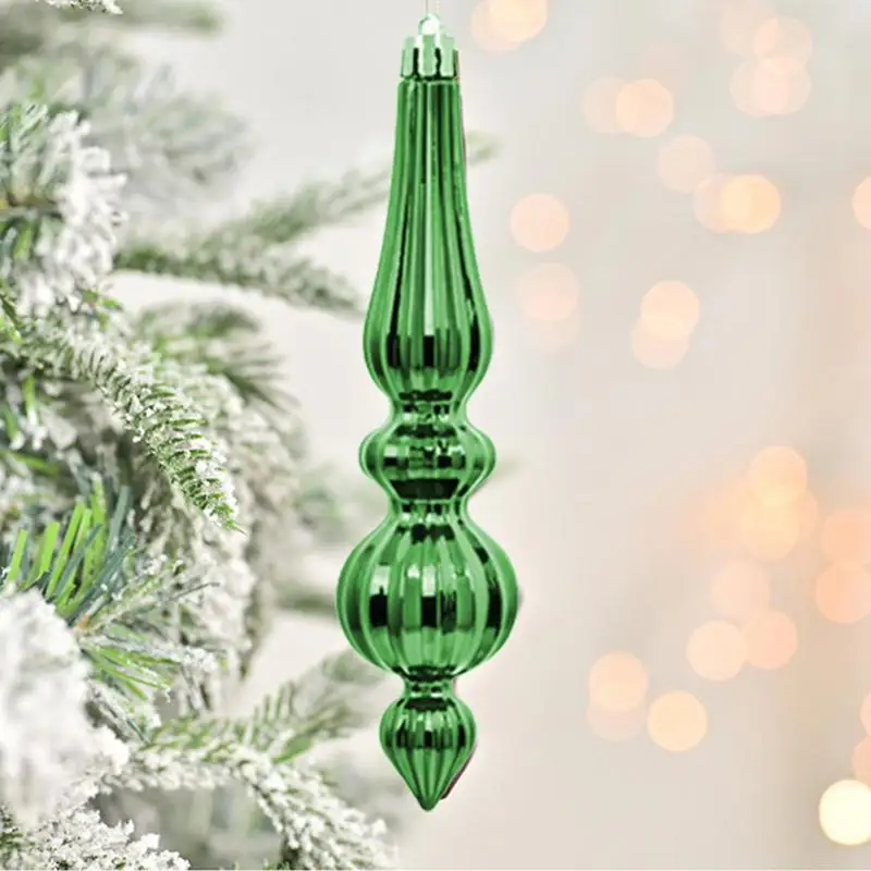 Christmas Finial Ornaments 6X Finials Drop Decorations Indoor Outdoor Decors Holiday Decoration For Mantel Tree Wedding