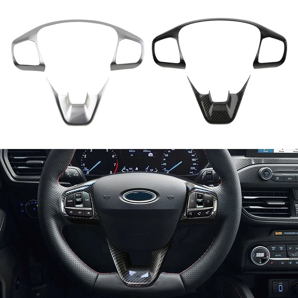 Für Ford Focus 2019 2020 MK4 Fiesta MK8 2017 2018 2019 ABS Innen Lenkrad Abdeckung Borte Aufkleber Auto Styling Zubehör – Detail 2