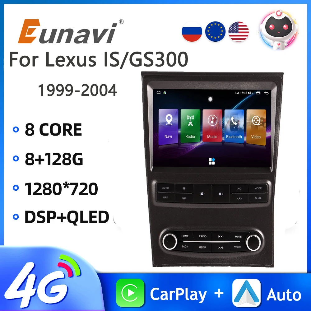 2din Car Radio Multimedia Video Player For Lexus IS GS300 1999-2004 GPS Navigation CarPlay Android Auto Head