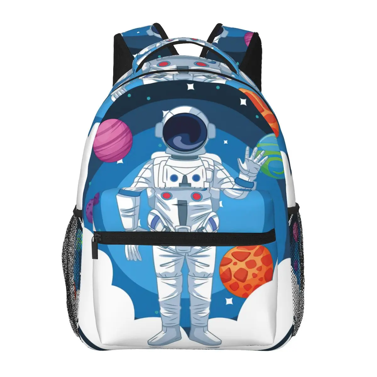 

Astronaut In The Galaxy Cartoon Round Icon Backpack for Girls Boys Travel RucksackBackpacks for Teenage school bag