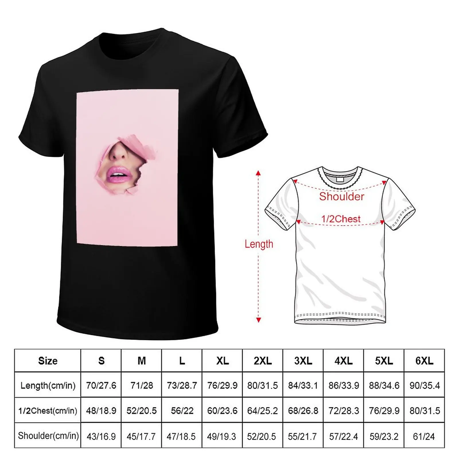 Pink lips T-Shirt street wear boys whites t shirts for men graphic