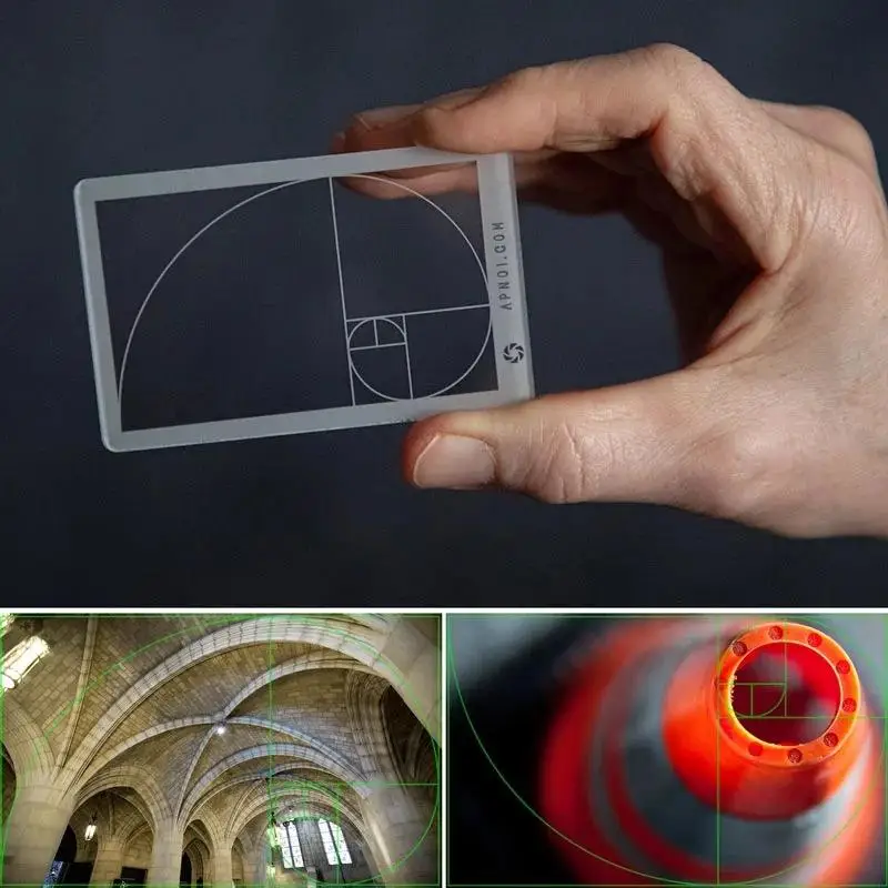 1/3Pcs Fibonacci Golden Ratio Viewfinder Photo Composition Positioning Ruler Camera  Auxiliary Viewer Tool