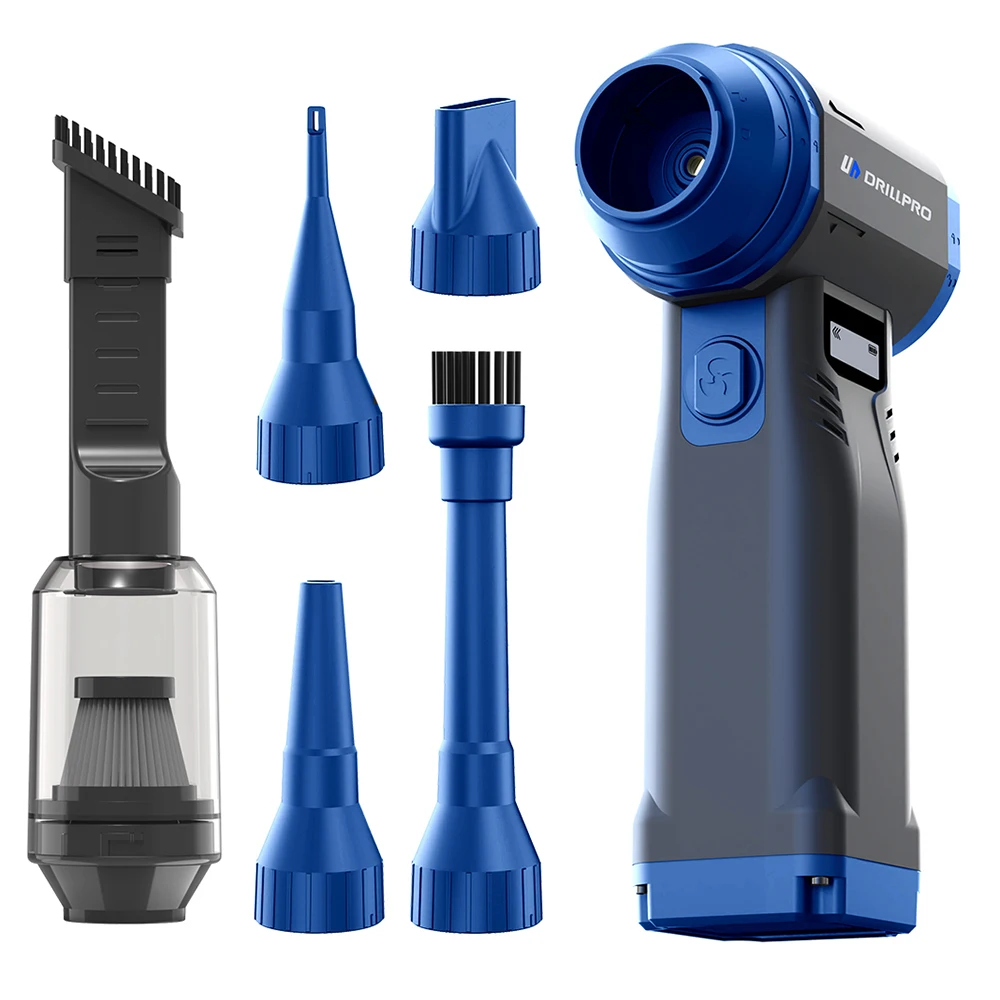 

Drillpro G1 Cordless 550g Wind Pressure Turbo Fan 9 Speed Settings Multi Nozzle Brushless Motor Powerful Handheld Air Blower