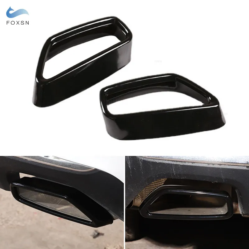 

Stainless Steel Glossy Black Car Tail Muffler Exhaust Pipe Output Cover For BMW 5 6 Series GT G30 G38 G32 2018 2019 2020 2021