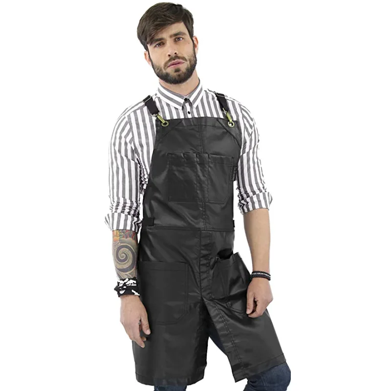 2023 Fashion European American Cross Apron Carpenter Electrician Coffee Shop Floral Work Clothes Men and Women Apron Custom Logo