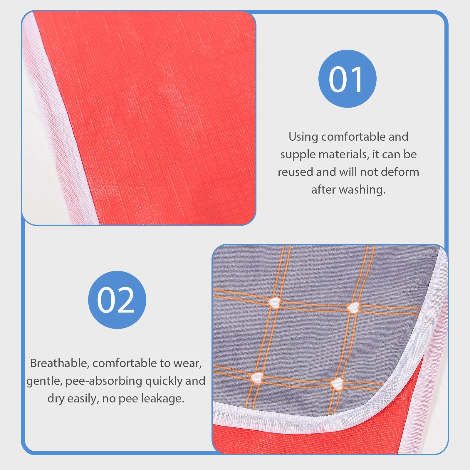 

Многоразовый моющийся коврик для кровати при недержании, дышащий удобный впитывающий коврик для мочи, замена подгузников для взрослых для использования в кровати