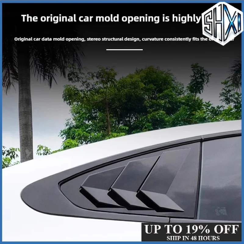 For Xpeng P7 P7i 2022-25 PAIR Rear Side Window Louvers Shutter ABS Air Vent Scoop Shades Cover Trim