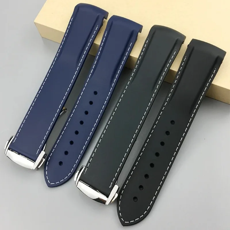 

Высококачественный ремешок для часов Omega Seamaster 300 Planet-Ocean Seiko-SKX Longines Conquest, резиновый силиконовый ремешок для часов 20, 21, 22 мм