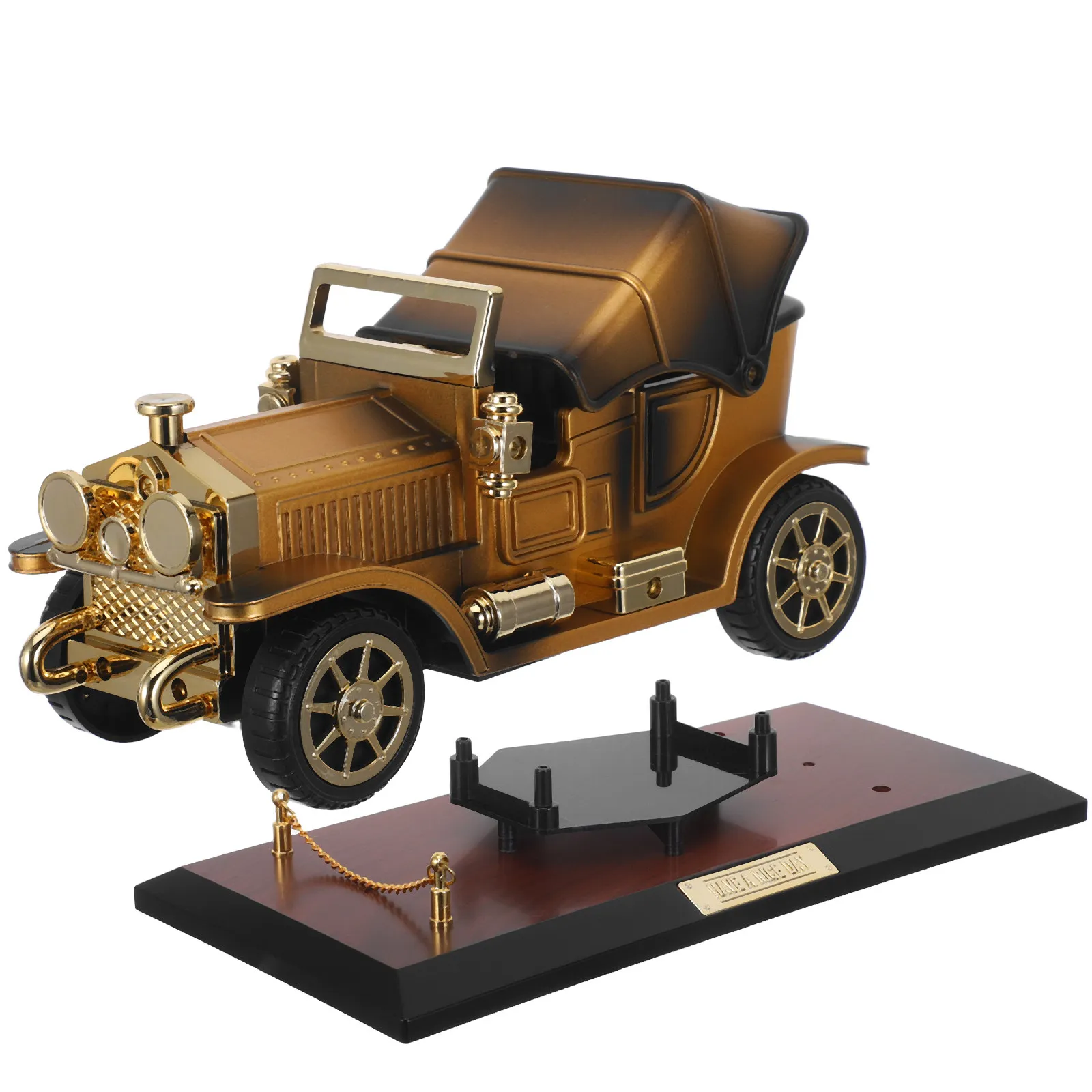 

Vintage Clockwork Car Shaped Music Box, Antique Simulation Model with Base, Collectible Melody Souvenir for Desk Decor, Gift