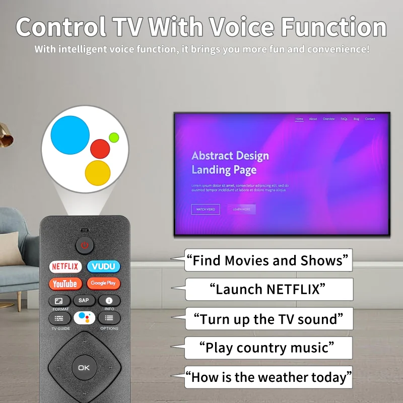 NH800UP RF402A-V14 For Philips Voice Remote Control Compatible With Philips Android TV 32PFL5505 43PFL5604 43PFL5704 43PFL5766