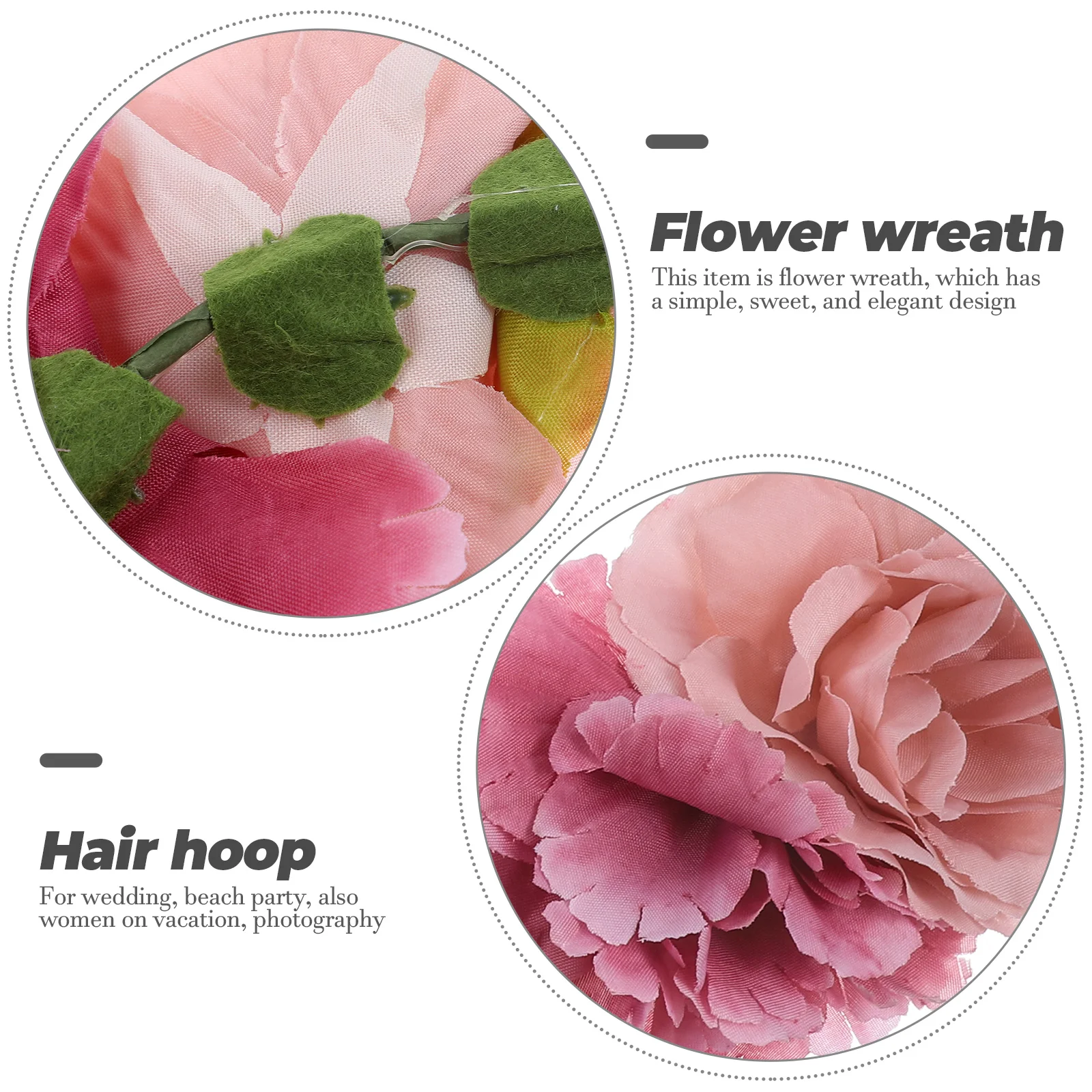 

Flower Wreath Headband Hair Accessories Wedding Beach Party Vacation Photography Nonwovens Comfortable Colorful Floral Garland