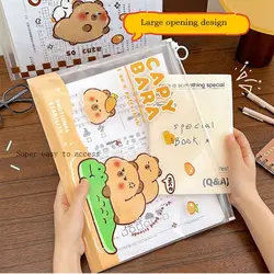 PP Capybara File Bag Transparent and Visible Large Opening Paper Storage Bag Light and Portable Waterproof Zip File Bag