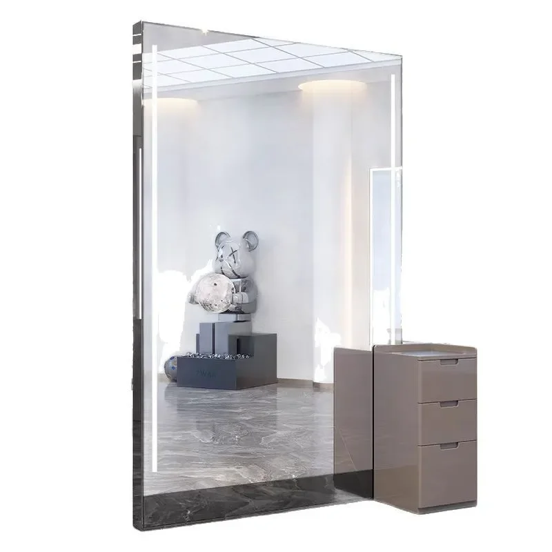 for Barber Shop Mirror Cabinet Integrated Floor to Ceiling Mirror Hairdresser Perm Dyeing Table Single Double Sided
