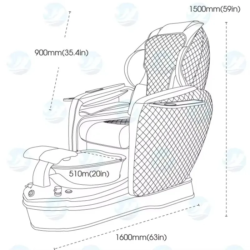 Modern Luxury Pedicure Massage Chairs Foot Spa  OEM Adjustable Color Vibration for Nail Salon