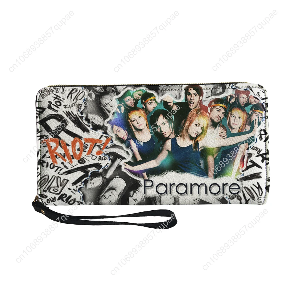 Paramore Rock Band Custom Wallet Purse Mens Womens Teenagers Zipper Long Wallets Double Print  Portable Wallet Gift Bag