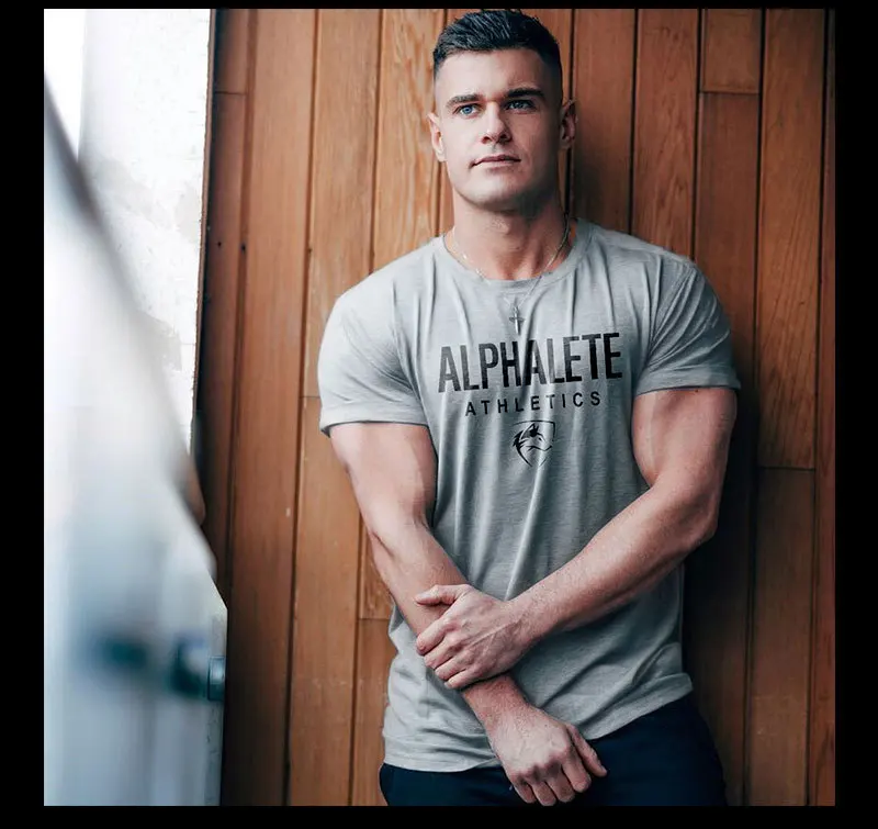 Men Muscle Tshirt Bodybuilding Fashion Cotton Shirts for Men Workout Casual Daily Wear Streetwear