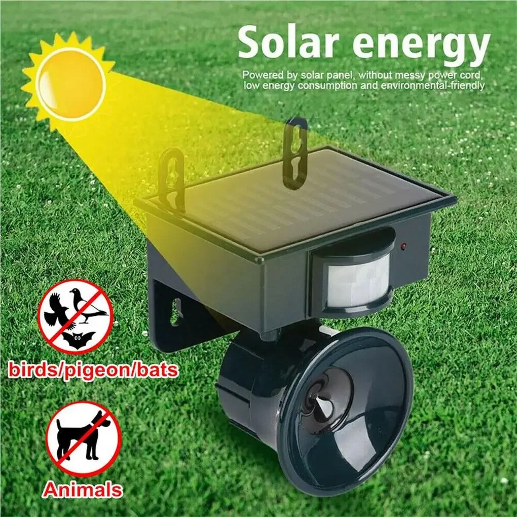 Solar Ultrasonic Animal Repeller, Outdoor Deterrent for Birds Cats Dogs Mice, New Waterproof Pest Control Device - view 3