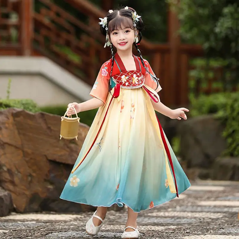 Vestido chinês Hanfu tradicional para meninas, crianças Cosplay Trajes, Fada Princesa Tang Suit, Crianças