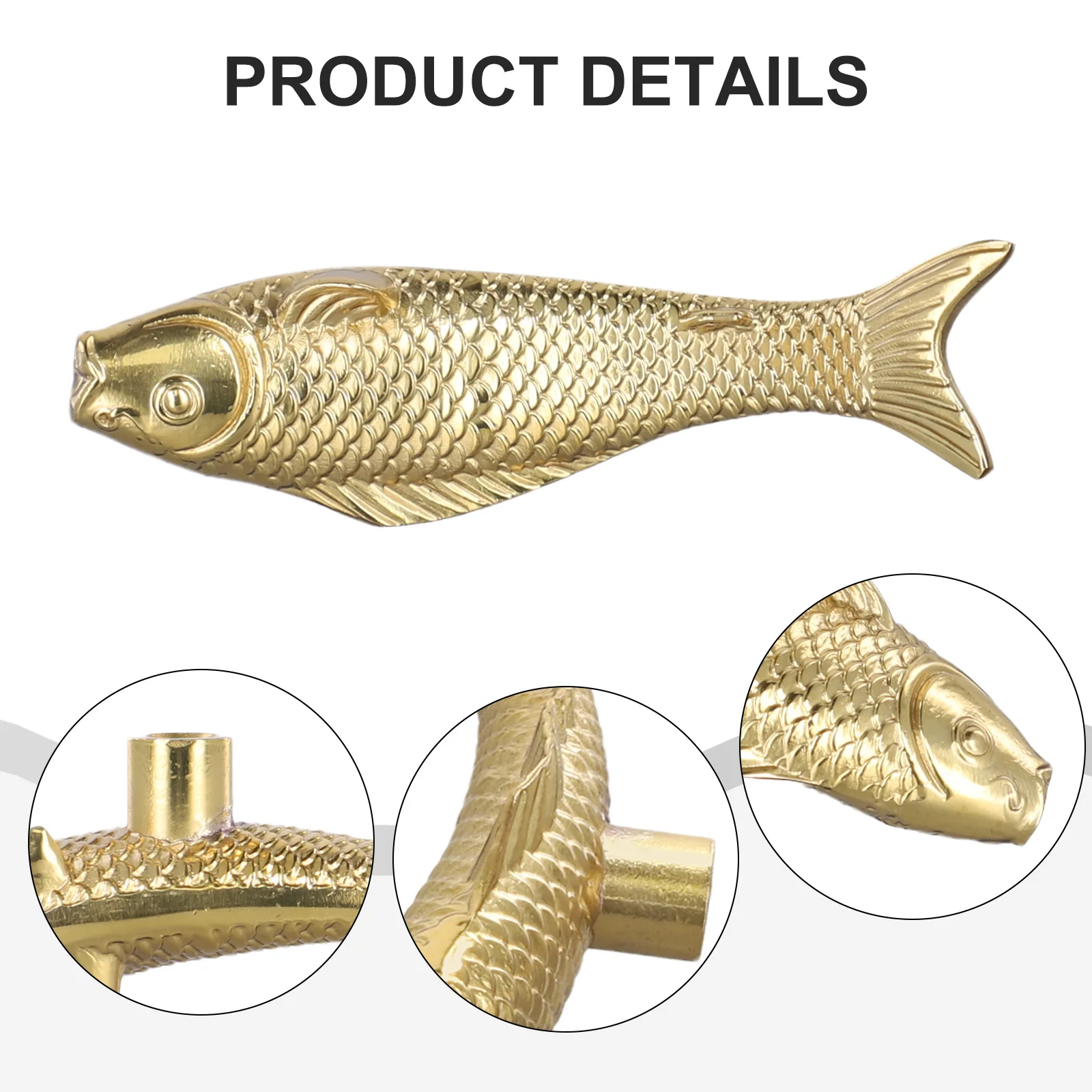 Gold Furniture Handle Door Knobs Solid Brass Animal Fish Flower Single Hole Handles For Cabinet Kitchen Drawer Pulls        New