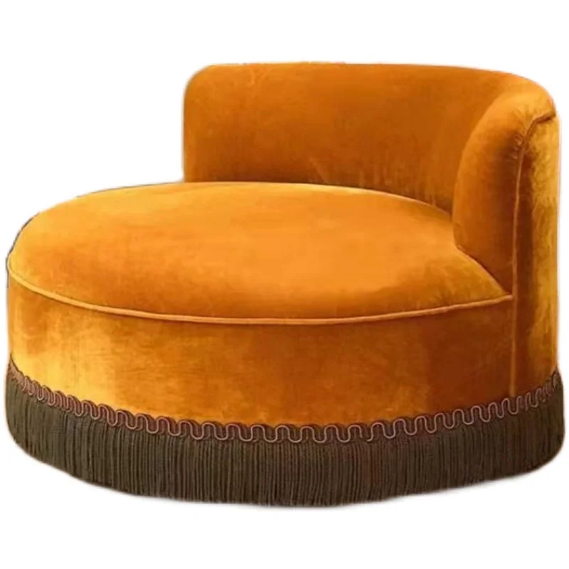 Velvet Tassel Circular Arc Single-Seat Sofa Chair Middle Ancient Home Living Room Lazy Bone Chair