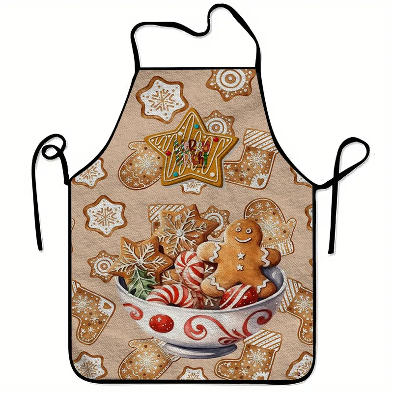 1pc Large Gingerbread for Man Print Apron Christmas Kitchen 