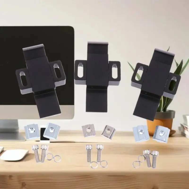 مجموعة متينة من قفل بمشبك باب من الألومنيوم الأسود وأجزاء تثبيت لمعايير الألومنيوم الأوروبية 3030 4040 4545