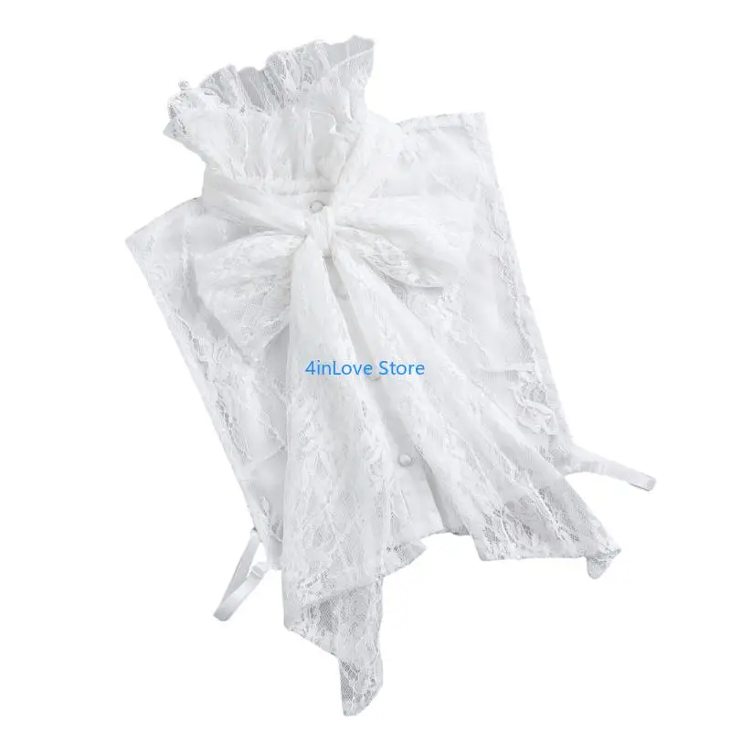 

T4MD кружевной цветок накладной воротник для женщин прозрачный съемный воротник с рюшами декоративный аксессуар для шеи для