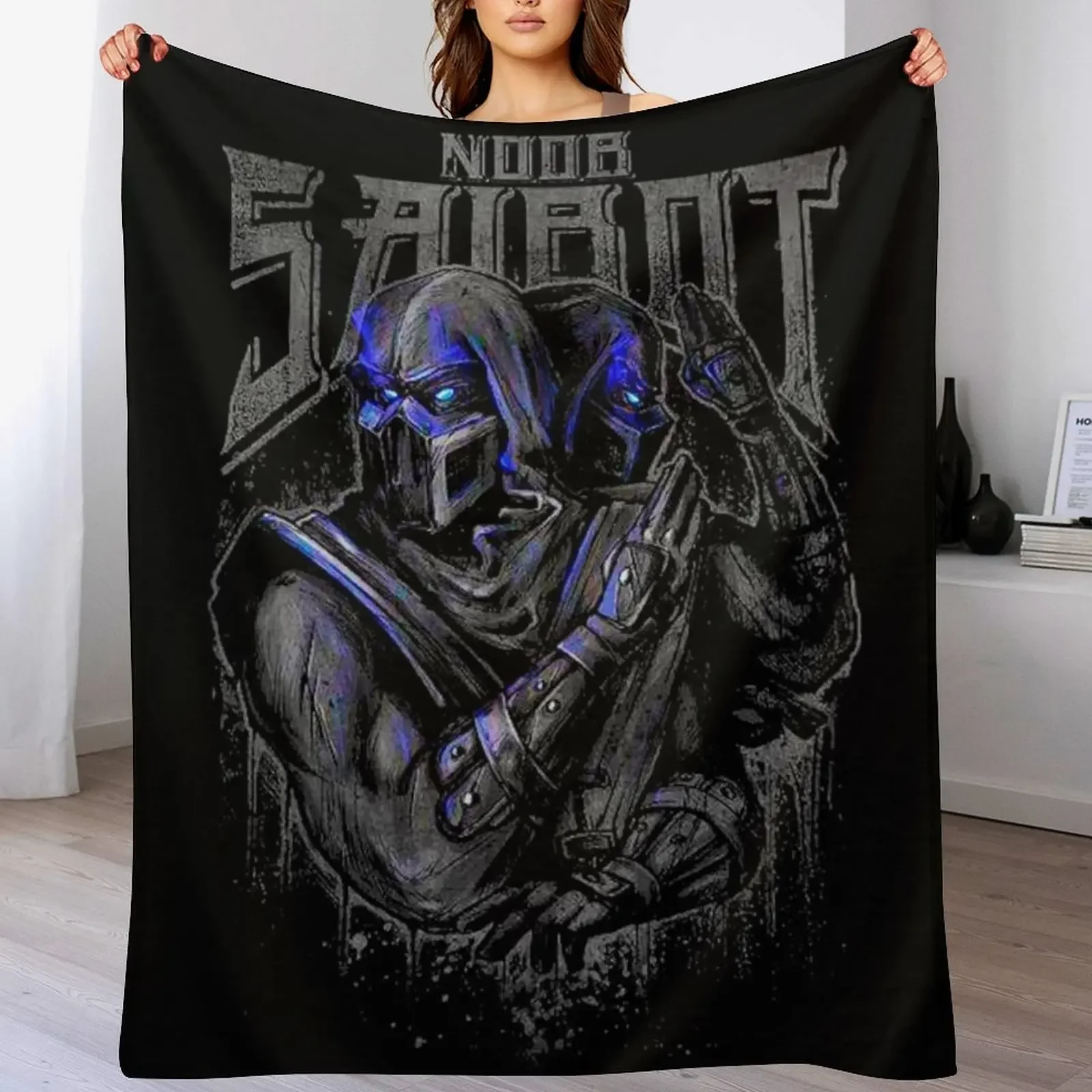 

Mortal Kombat Noob Saibot Double Team Throw Blanket For Baby Flannel warm winter Retros Blankets