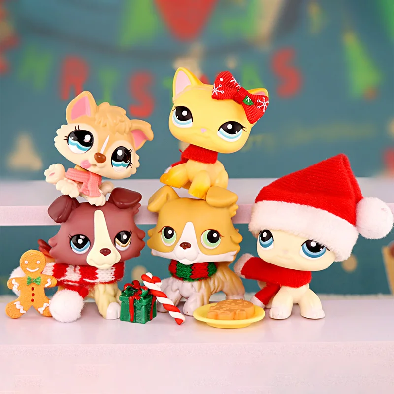 

5PCS LPS Mini Pet Shop Cocker Spaniel Husky Puppy and Collie Children's Toys Christmas Gifts Gifts for Boys and Girls