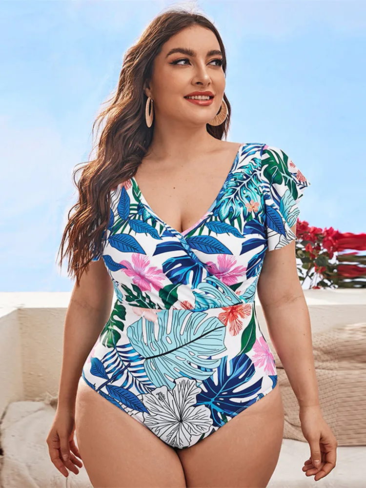 Plus Size Swimwear Women Tankini 2024 Sexy Bikini Woman Swimsuit One-Piece Bath Suit Beachwear Big Size Swimming Suit Monokini