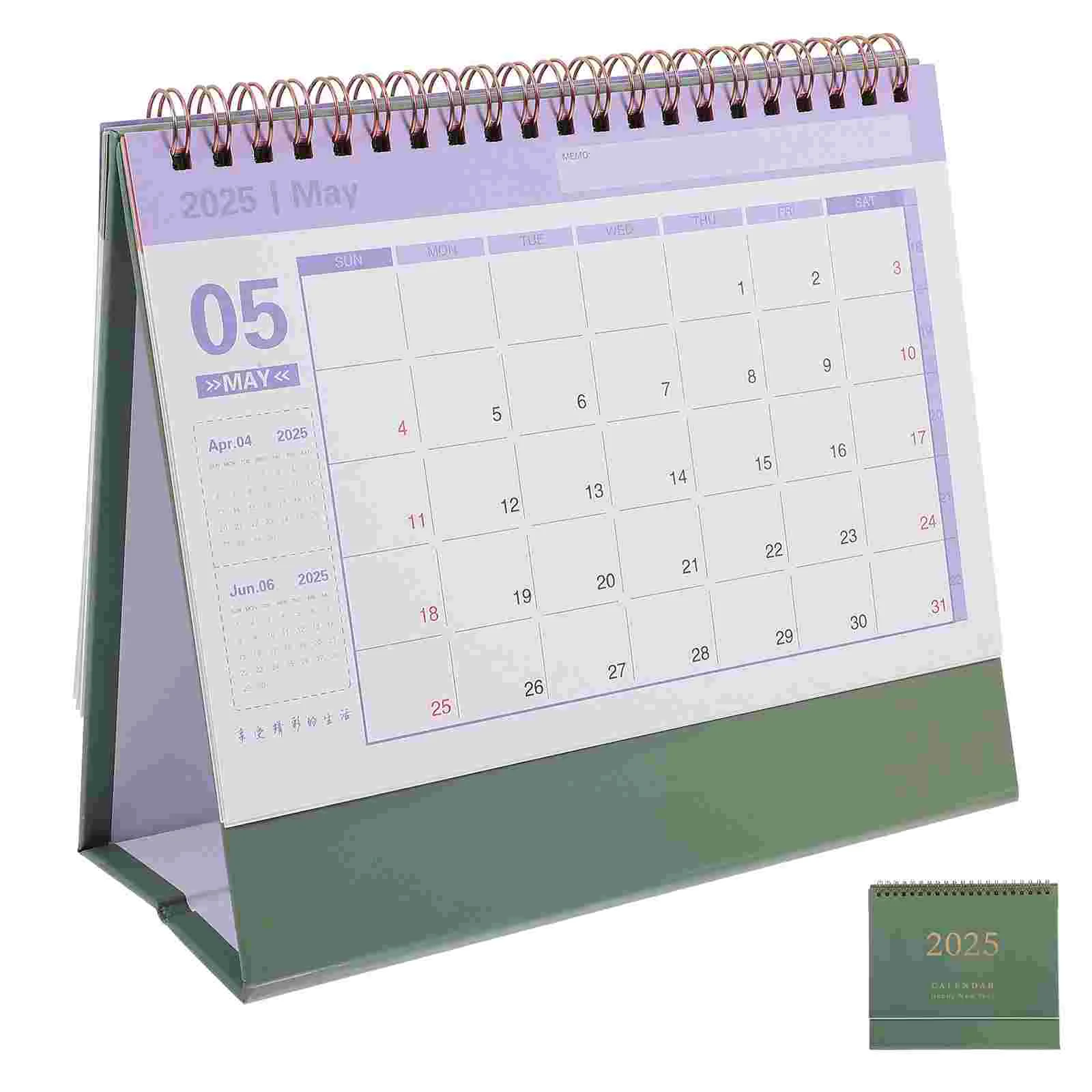 Imagem -02 - Espiral Desk Calendar For Office Academic Desktop Supply Mensal Desktop Decorações de Mesa Delicate Home Supply 2025 20242025