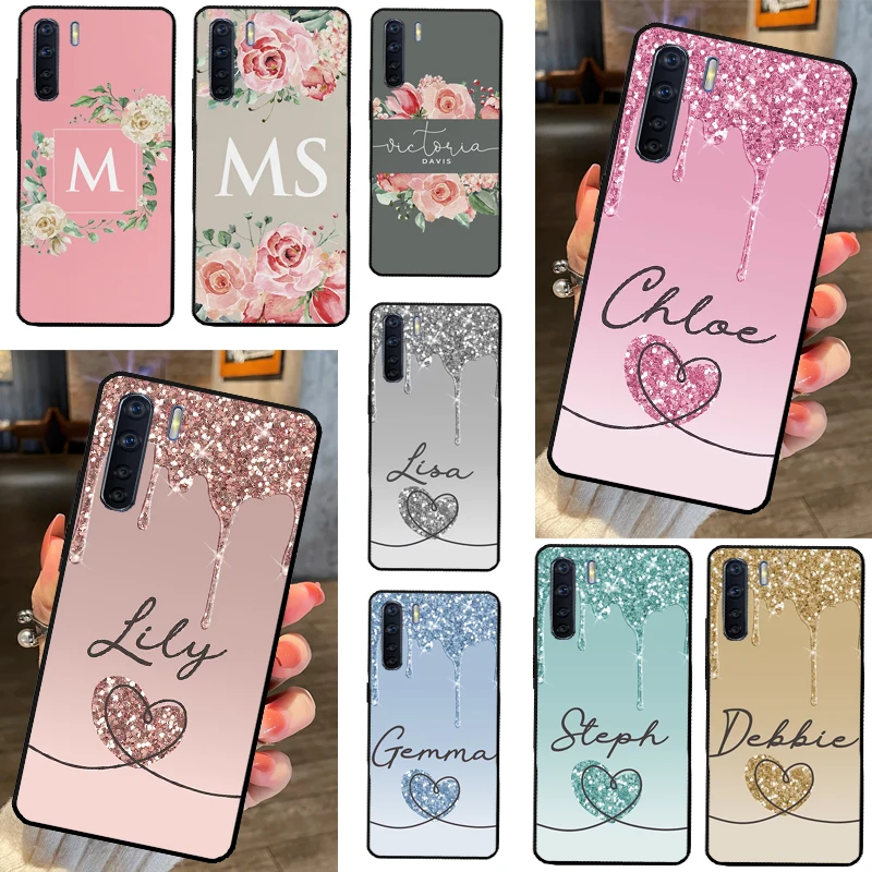 shinee hearts custom name initials For OPPO A53 A31 A5 A9 A15 A16 A17 A57S A77 A76 A96 A94 A74 A54 A52 A72 A91 A93 Case Cover